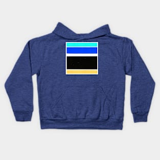 Inverted Blue Black Yellow Geometric Abstract Acrylic Painting I Kids Hoodie